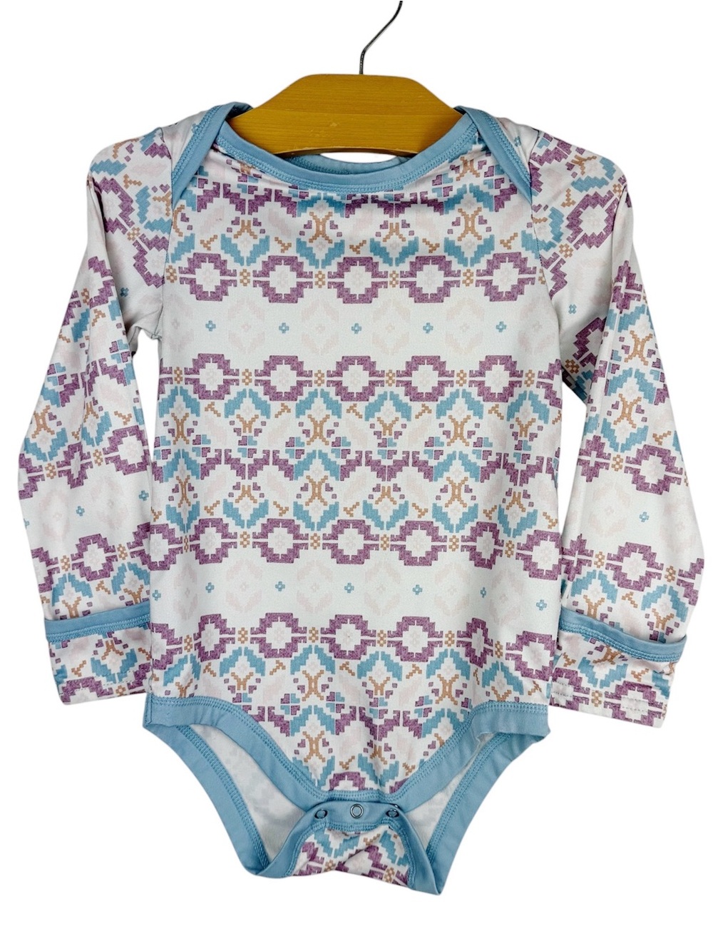 Patagonia Capilene Base Layer Long Sleeved Fair Isle Bodysuit 18-24 Months